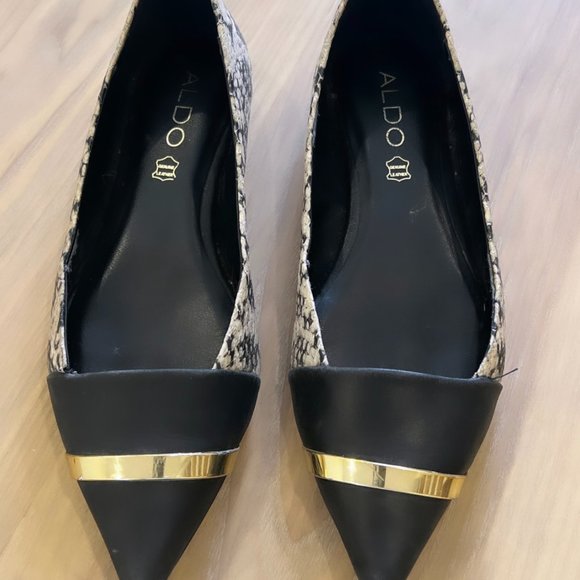 POINTED TOE SNAKESKIN FLATS FROM ALDO - Picture 1 of 10
